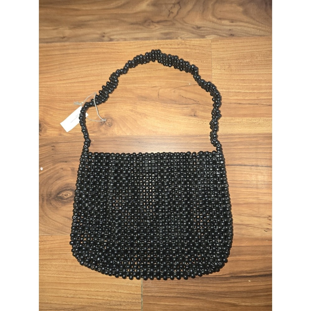 A New Day Shoulder Bag Beaded Black Medium Women's Handbag NEW